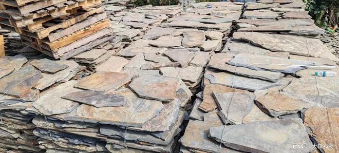 碎拼石乱形石冰裂纹文化石铺地片石不规则多边形板岩加工(图4)