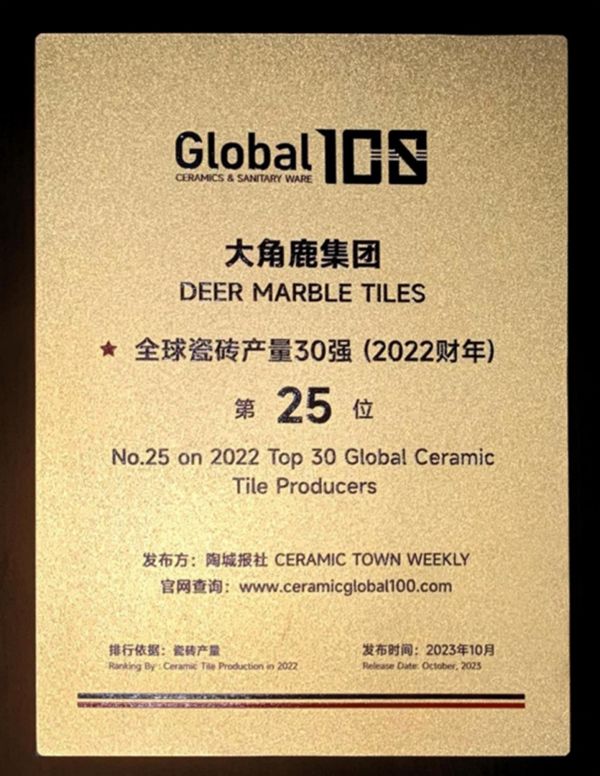 2024陶瓷一线品牌榜单发布大角鹿瓷砖强势上榜(图2)