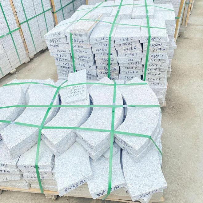 石材加工芝麻白路沿石倒角路沿石机切面、火烧面多少钱一米(图13)