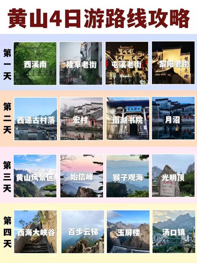黄山四日游报价多少？黄山玩4天费用多少？4天3晚游报价(图2)