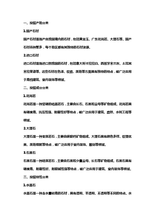 石材分类