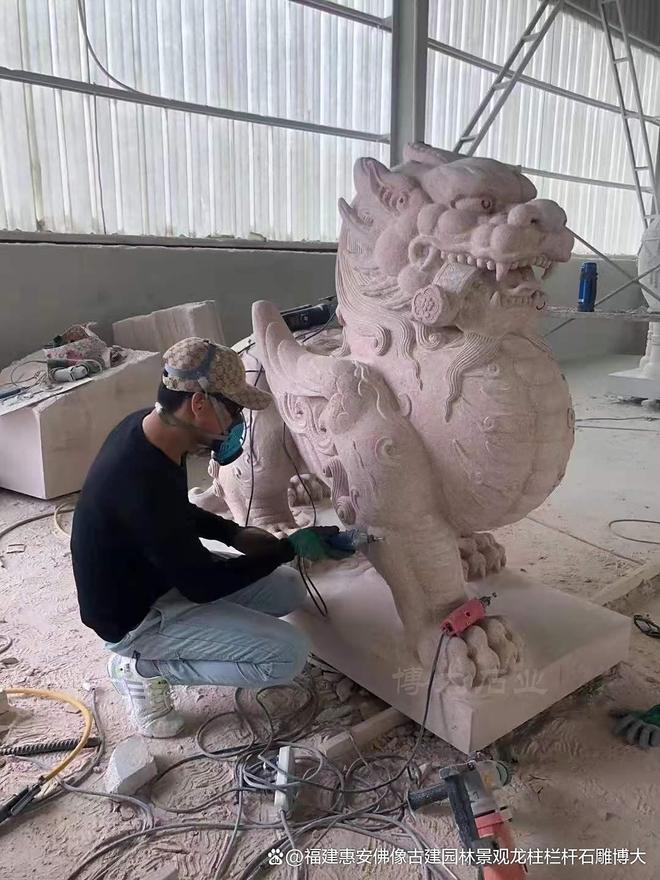 石雕貔貅的石材开采与加工(图5)
